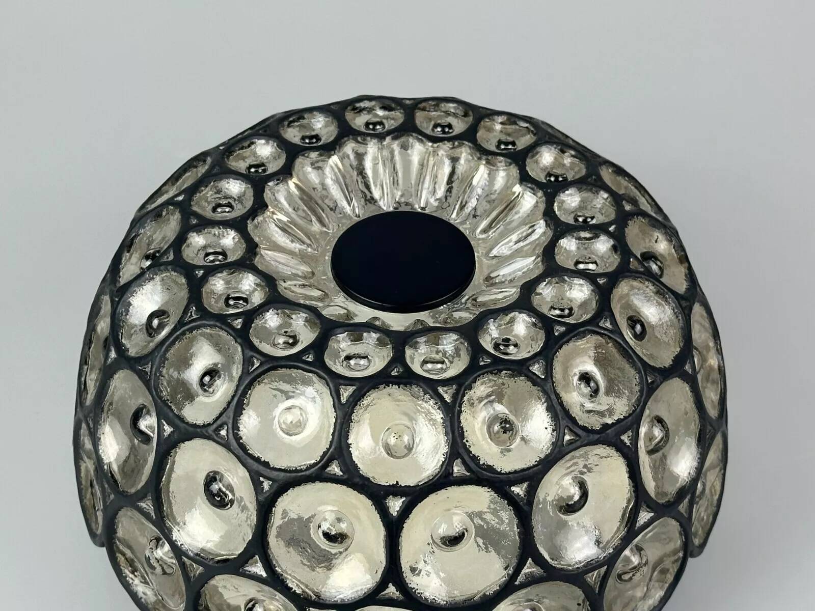 Ceiling light from the 60s and 70s Glashütte Limburg Germany glass & metal