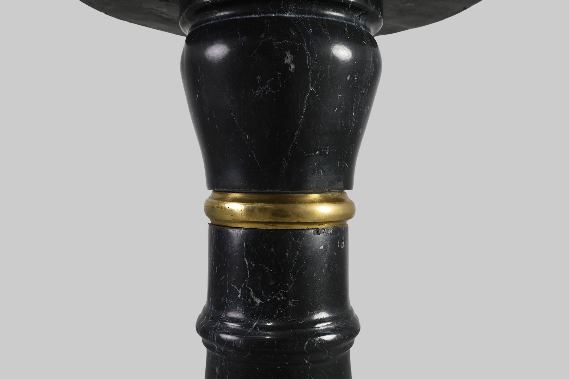 Antique Black Belgian Marble Column, France ca. 1900