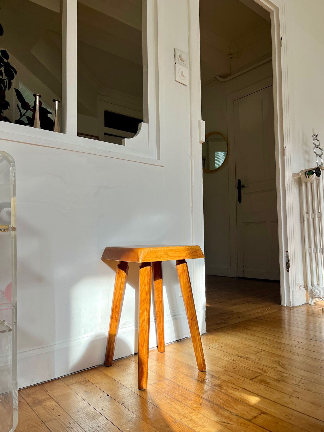 Elm stools by Pierre Chapo