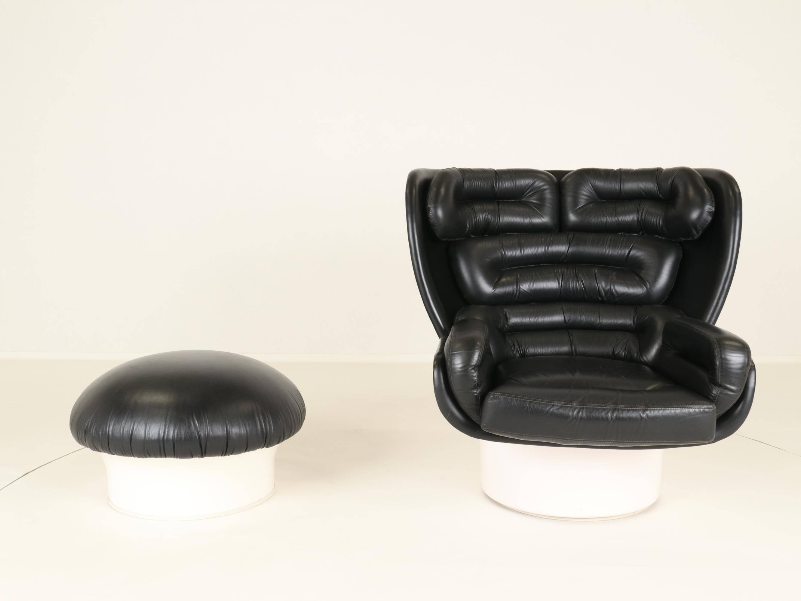 Elda Chair and Ottoman by Joe Colombo for Comfort, Italy, 1970s