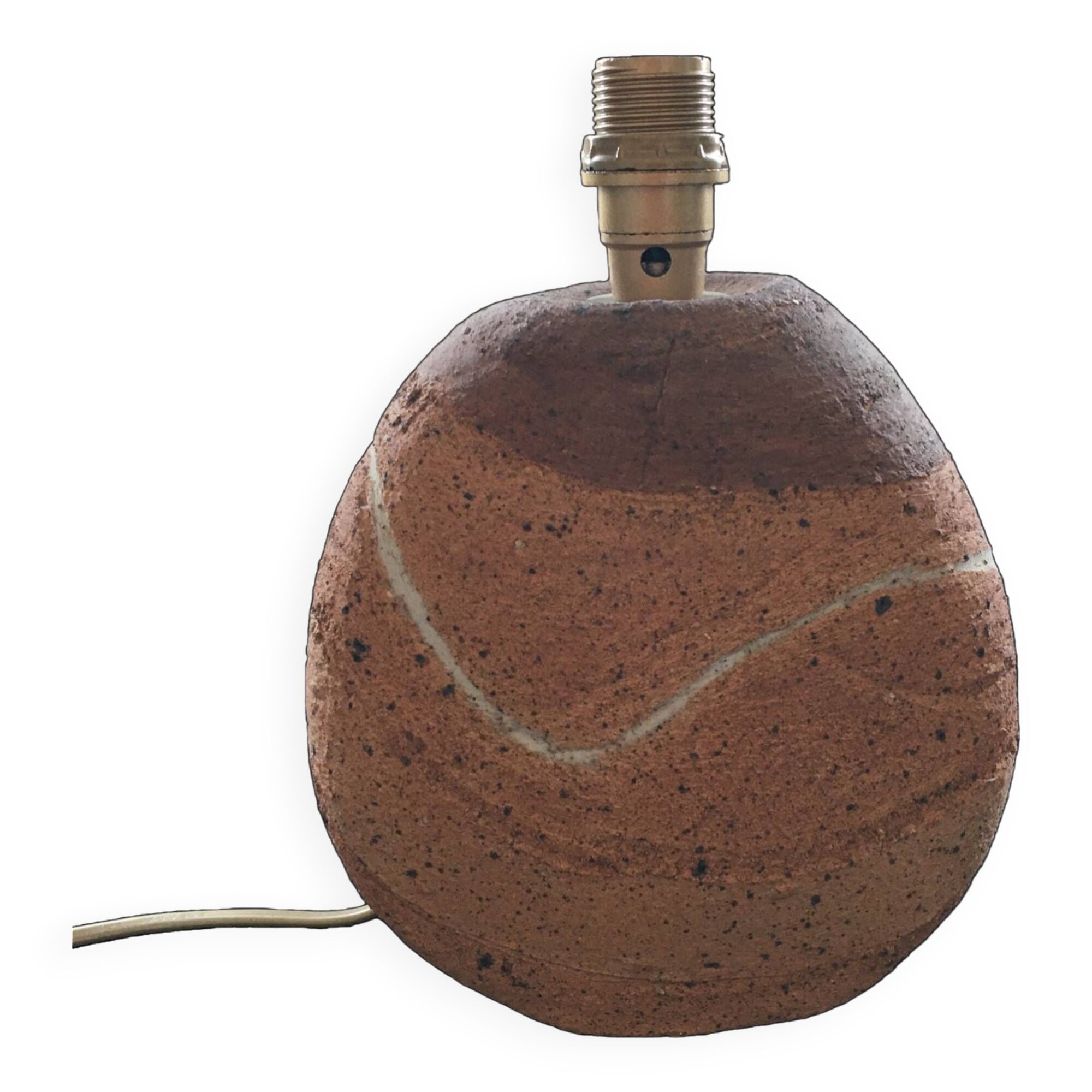 Pied de lampe 70´s en grès bicolore