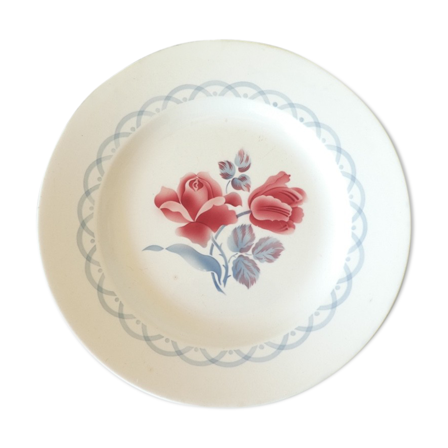 Plat rond en faience digoin sarreguemines modele cannes