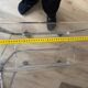 Folding acrylic dessert trolley on wheels