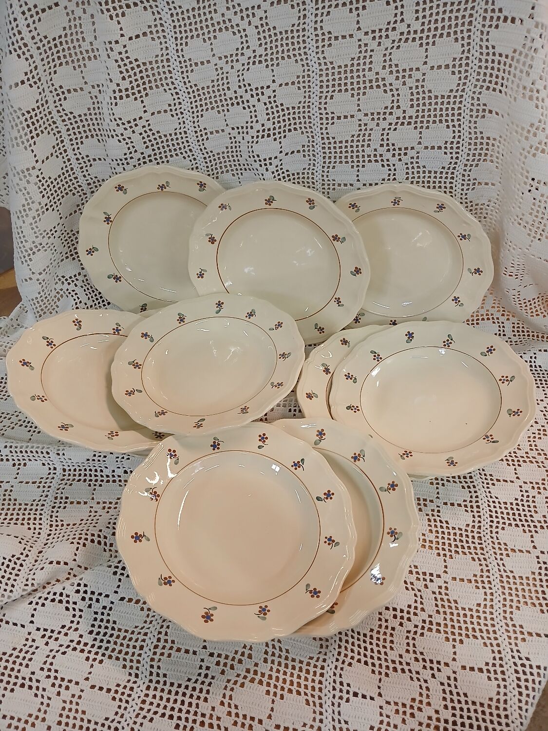 12 old Digoin and Sarreguemines soup plates