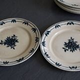 Assiettes anciennes Badonviller fleurs bleues