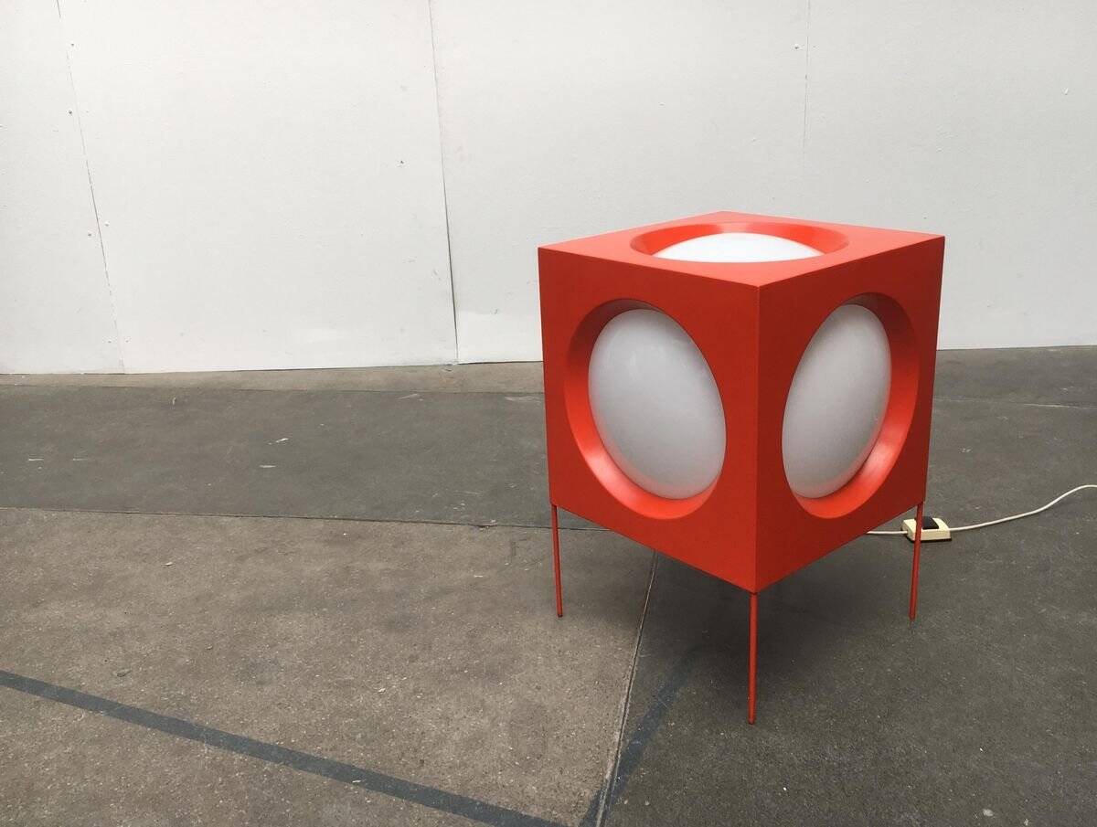 Cube Floor Lamp T-267 Swiss Space Age by Carl Moor for BAG Turgi, 1960s