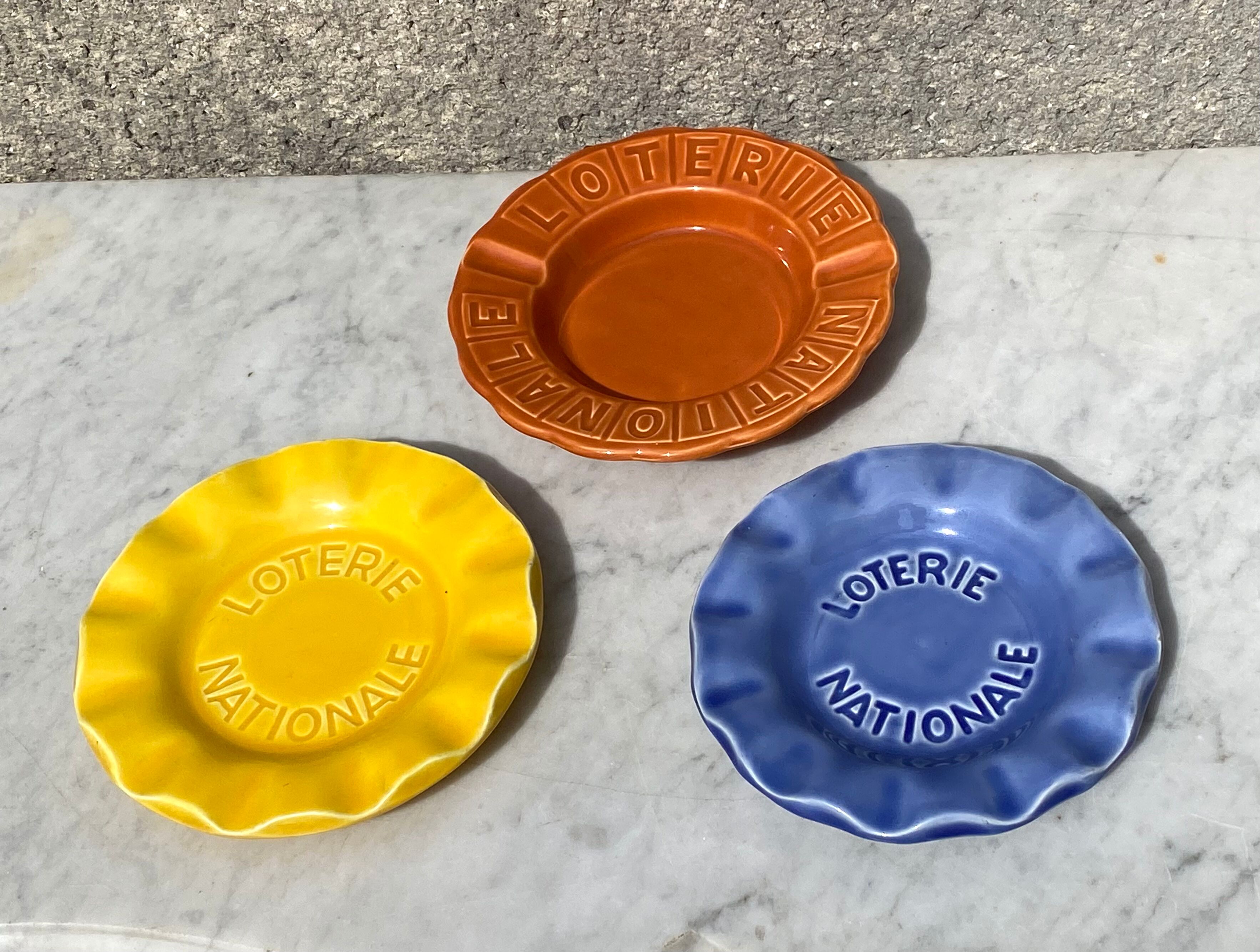 Empty cup ceramic pocket St Clément yellow National Lottery vintage 60s