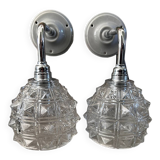 Pair of chrome wall lights