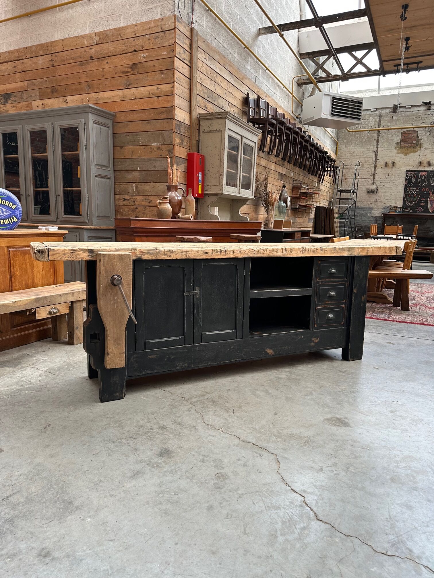 Patinated workbench