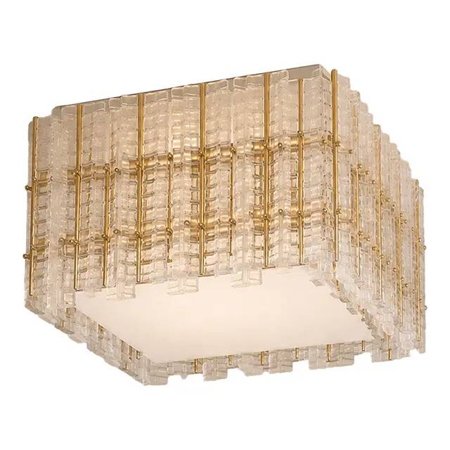 Modern Italian square ceiling light "tropical" in Murano glass by Simoeng