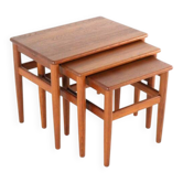 Set of 3 Danish Nesting Tables soldi teak - mid century modern design