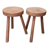 Pair of oak stools