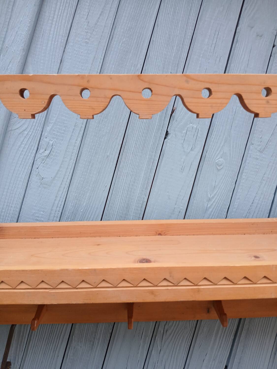 Antique carved wooden wall shelf
