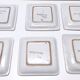 Set of Six Vintage Square Hand-Crafted Earthenware Plates by De Simone, Italy