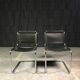 Paire de chaises S33 cuir noir et chrome