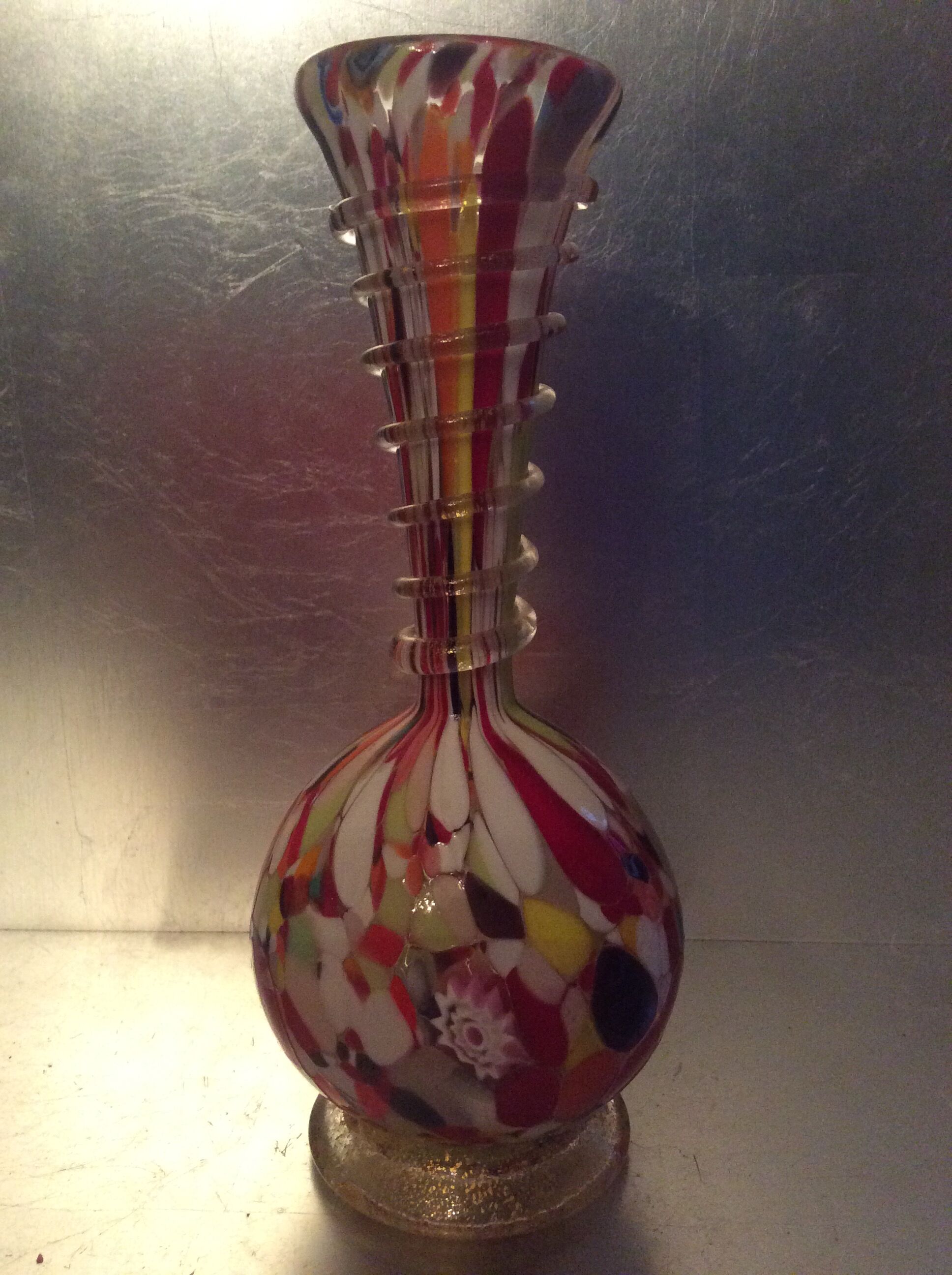 Murano's small vintage glass vase
