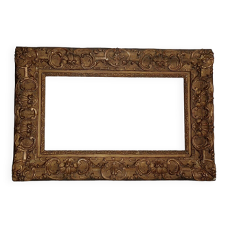 19th century frame 48x32 rebate 34.5 to 36x19 cm gilded stucco wood B319