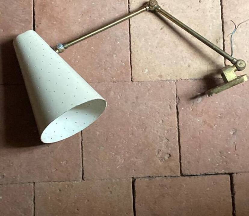 Applique vintage à bras articulé Giuseppe Ostuni pour Oluce – design italie