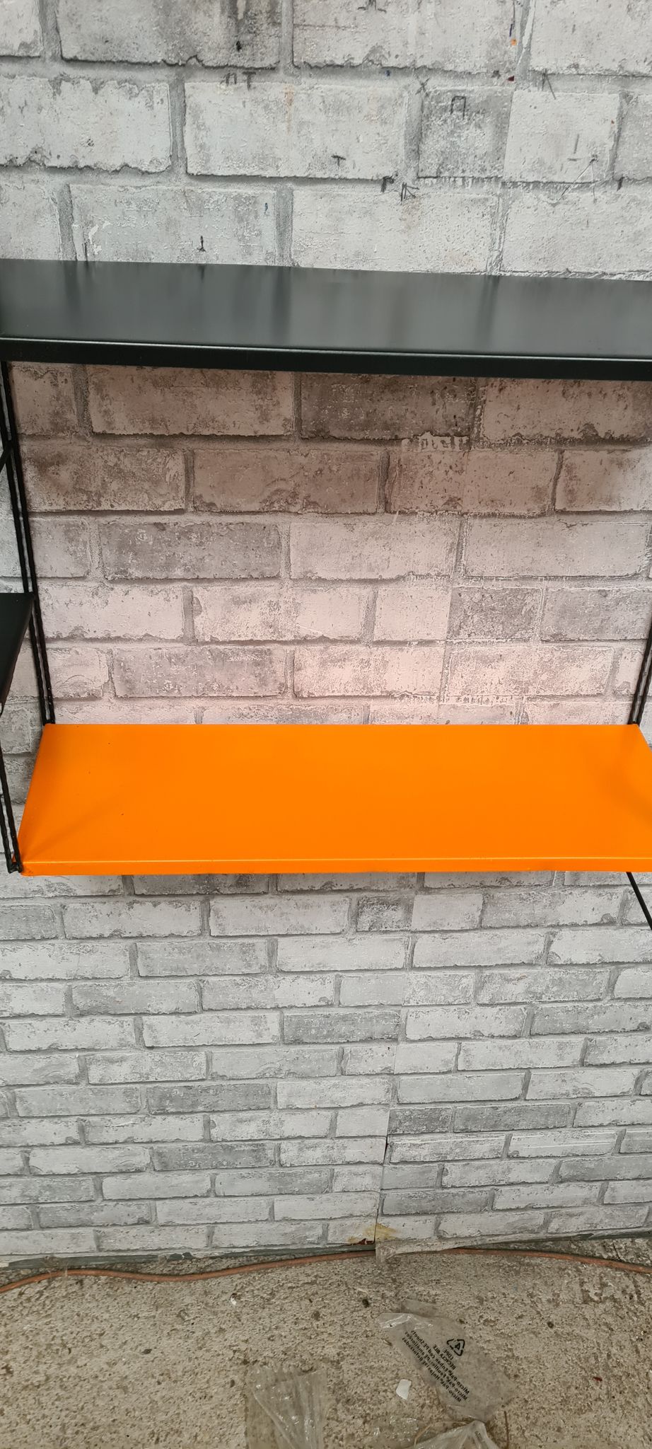 1960 metal 4 shelves 3 uprights, black