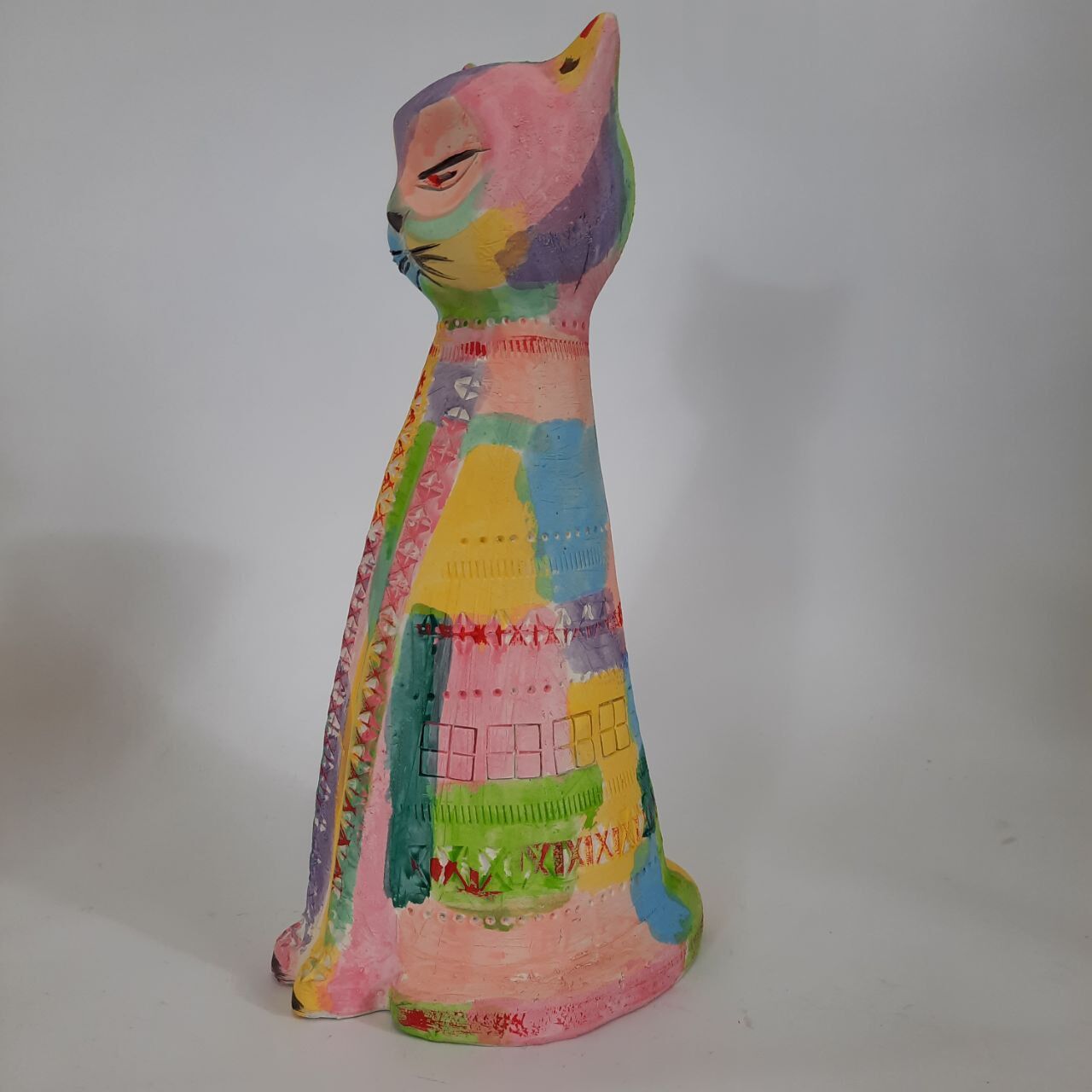 Cat statue, vintage, design Aldo Londi for Bitossi, Rimini series.