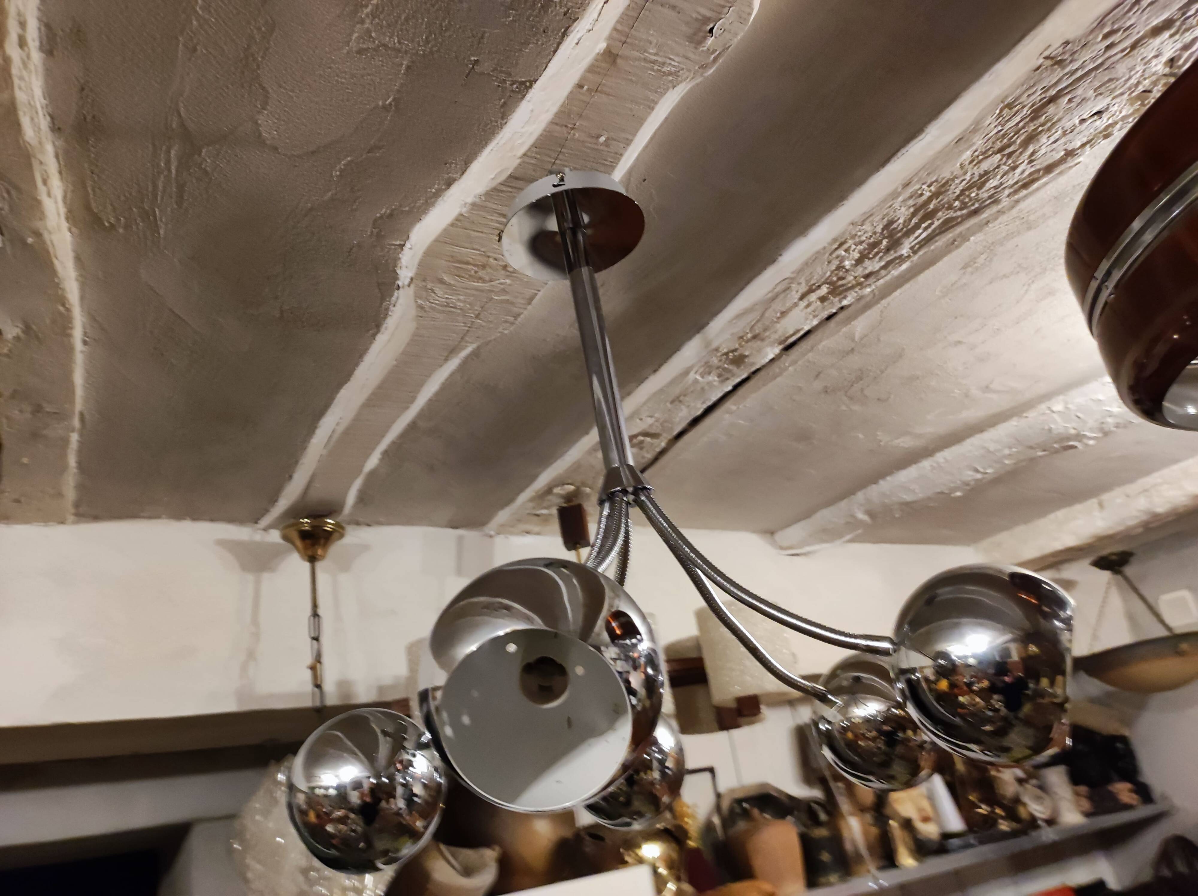 70' Eyes Ball suspension, 5 lights, articulated arms