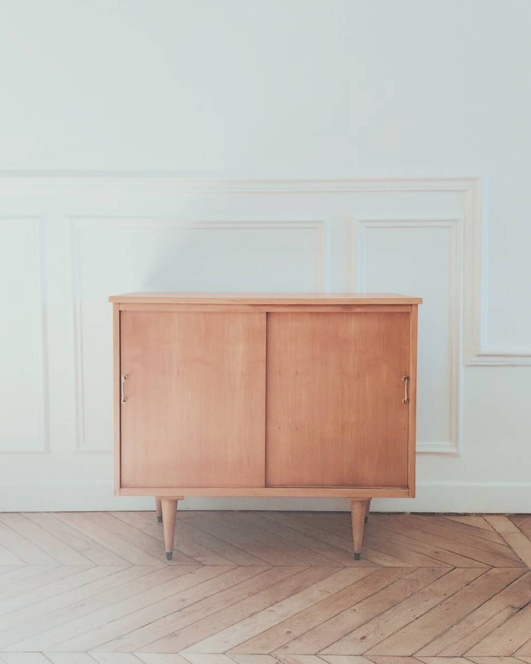 Vinyl cabinet / Renovated low modernist sideboard, 1960s-70s