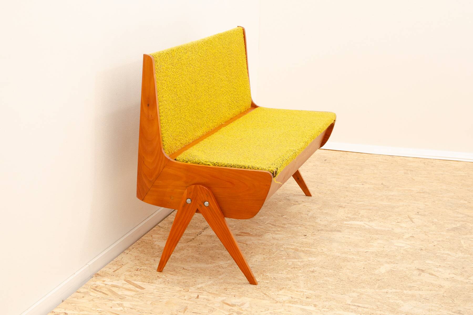Small mid-century bench, 1960s, Czechoslovakia