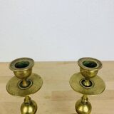 Pair of vintage gilded brass candlesticks
