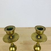 Pair of vintage gilded brass candlesticks