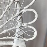 White peacock rattan chair