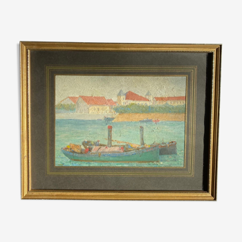 Tableau ancien, Marine, années 40