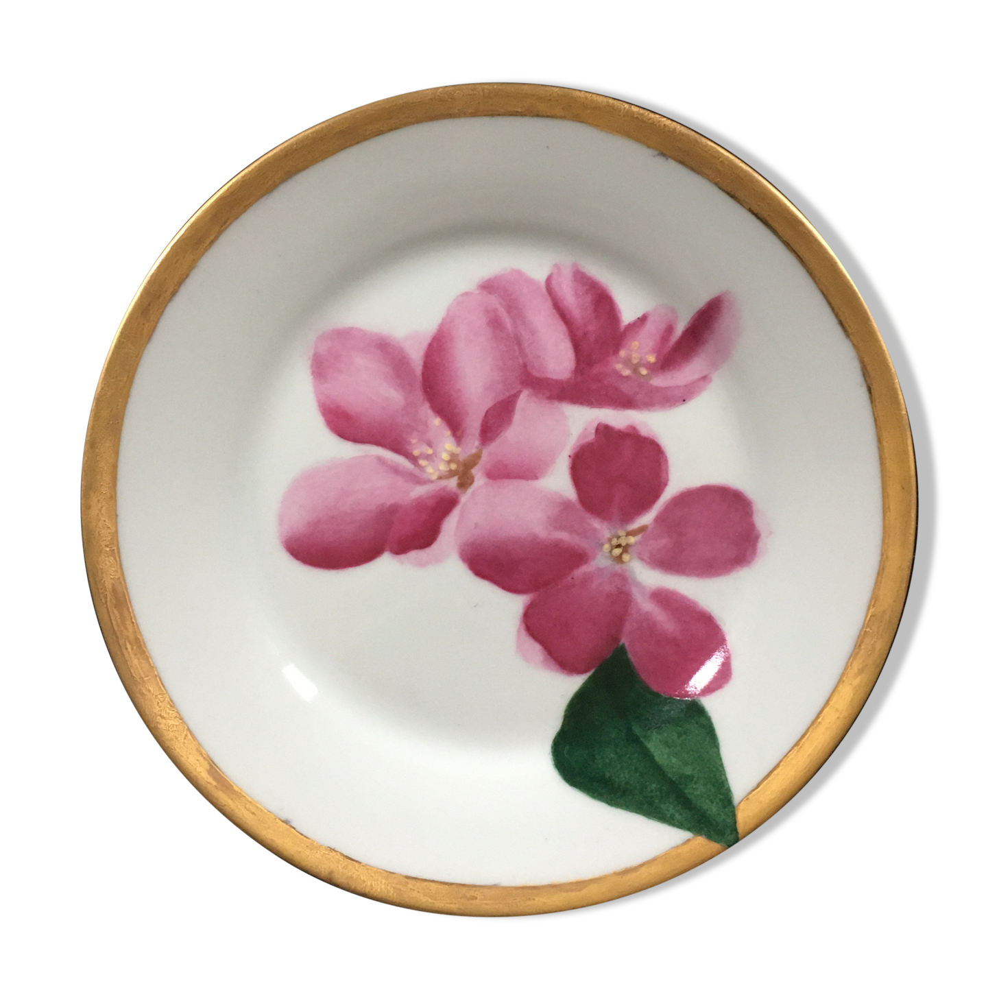 Assiette décor fleurs peint à la main