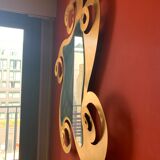 Free-form gold contemporary mirror 95x110cm