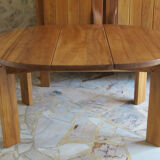 Round table with oiled solid elm extension Regain
