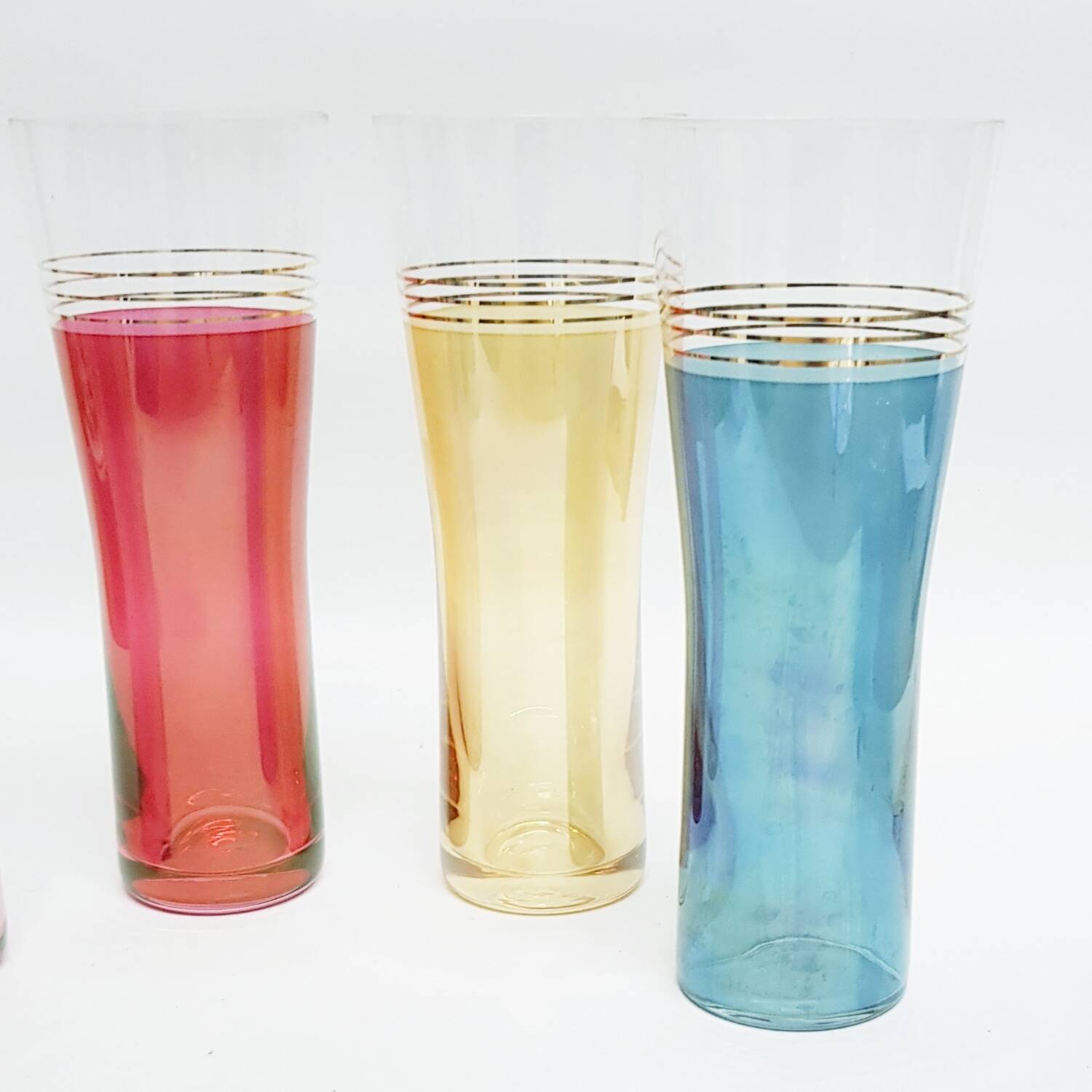 1960's pearlescent Tom Collins glasses