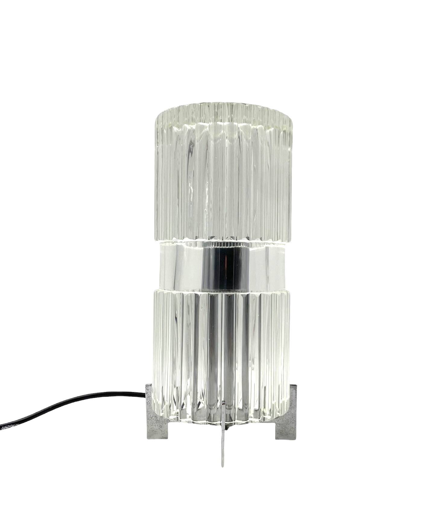 Glass table lamp, Fidenza Vetraria Italy 1970s