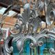 Lanterne en fer forgé et vitraux début XXème