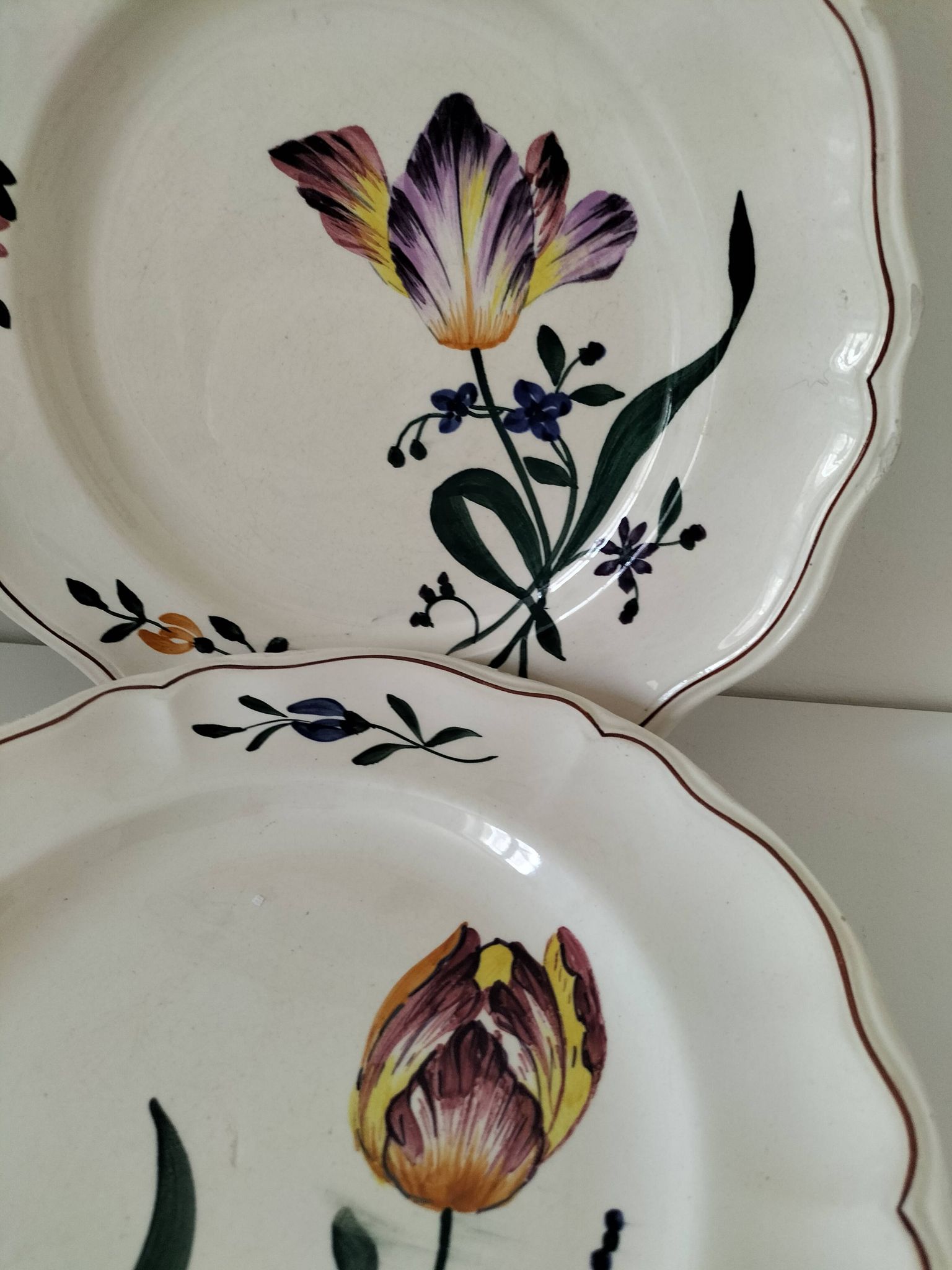 Vintage Longchamp plates – "Tulips" model – 1950s-60s