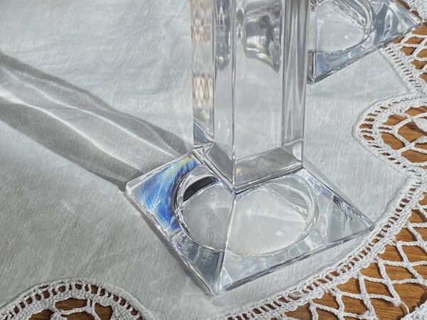 Paire de bougeoirs Vintage en cristal Villeroy & Boch - Etat neuf