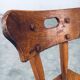 French Folk Art Rustic Dining Chair Set in Oak, 1940s, Set of 6