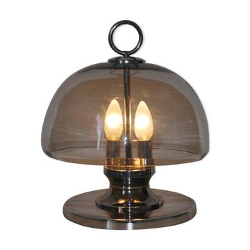 Ancienne lampe verre chrome années 60