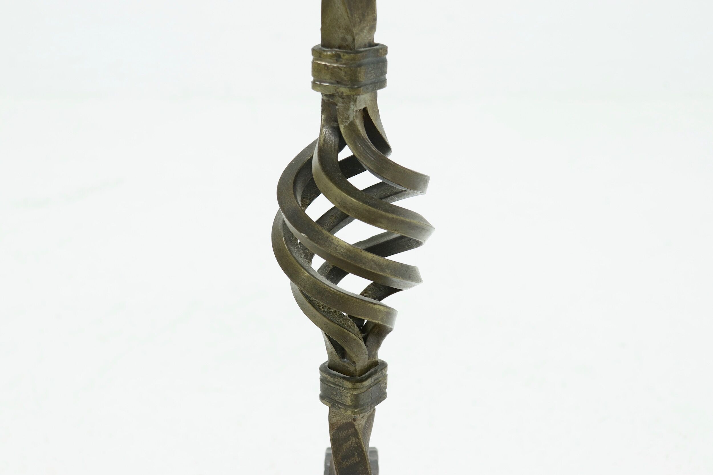 Sculptural brutalist metal candle holder 1960s