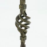 Sculptural brutalist metal candle holder 1960s