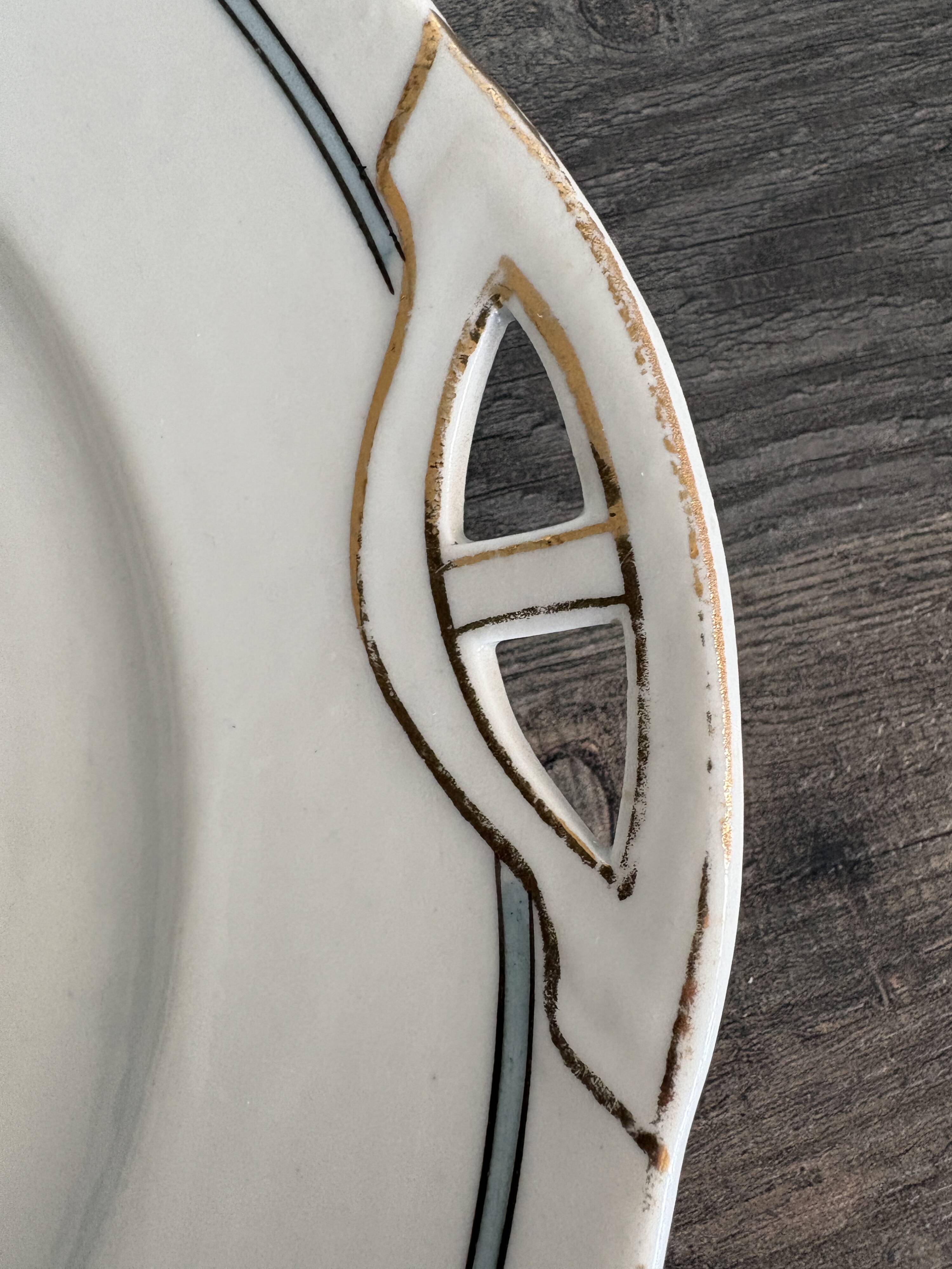 Vintage Art Deco handled dish