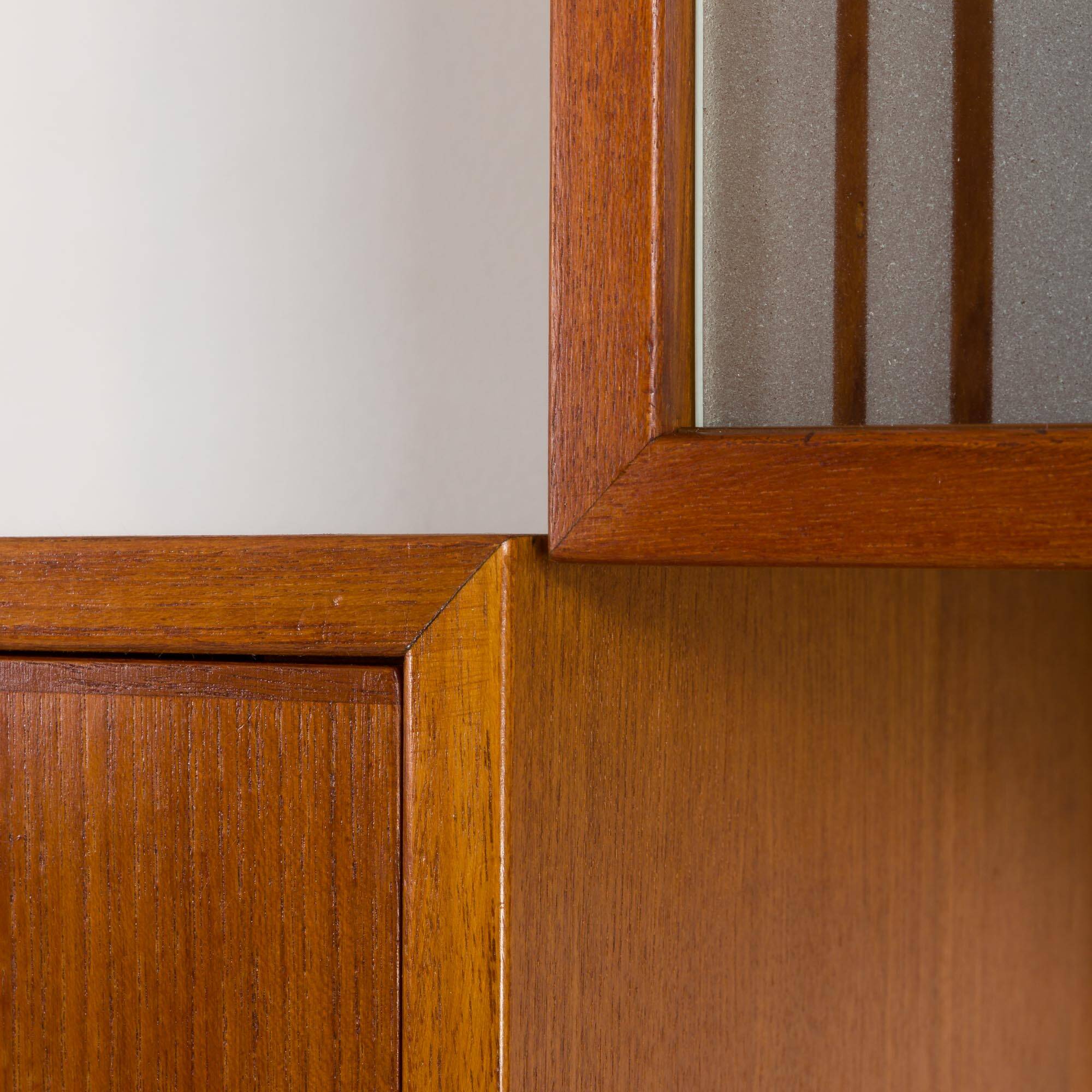 Kai Kristiansen four bay teak wall unit with a dresser, FM Mobler, Denmark