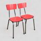 Pair of red Formica chairs Roc 1960