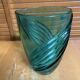 Vintage LUMINARC Green Moulded Glass Vase Made in France #E361