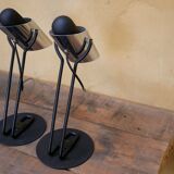 Pair of vintage chrome metal lamps