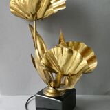 Golden metal flower lamp