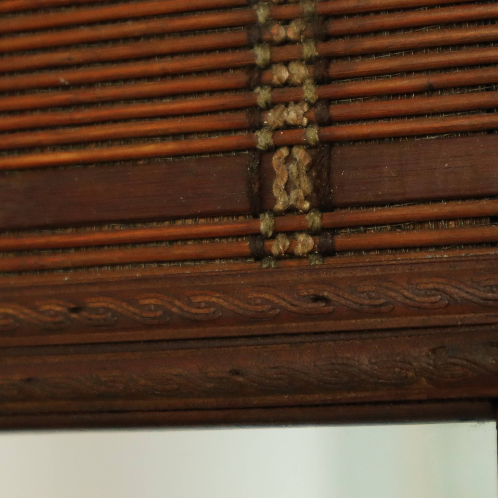 Vintage Square Bamboo and Rattan Mirror Boho 70cm